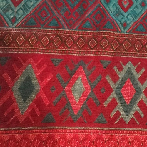 Long scarf like new with ethnic patterns, multicolored