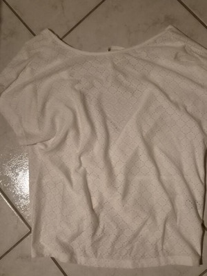 Shein blouse with open back like new, size M 38 10, white