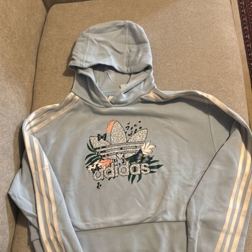 Adidas hoodie for girl 12 years used, turquoise, size 152