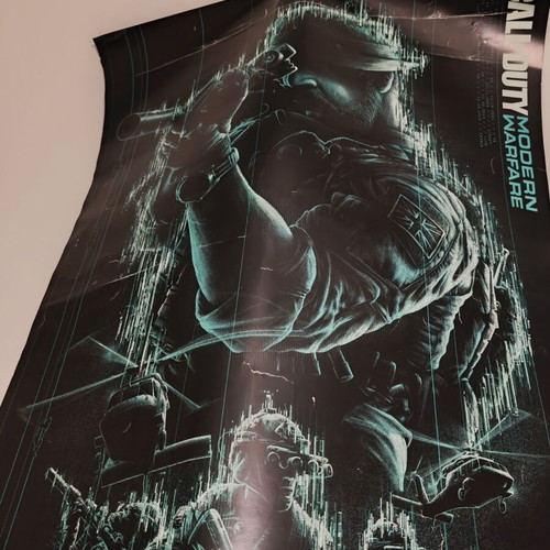 Call of Duty Modern Warfare double-sided poster used, thick paper