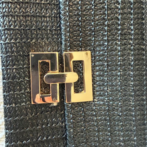 Black envelope clutch bag