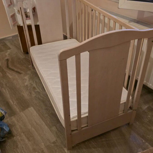 Baby wooden cot with mattress new