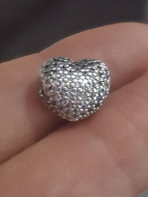 Charm clip pave Pandora authentic decorated with zircon stones, like new