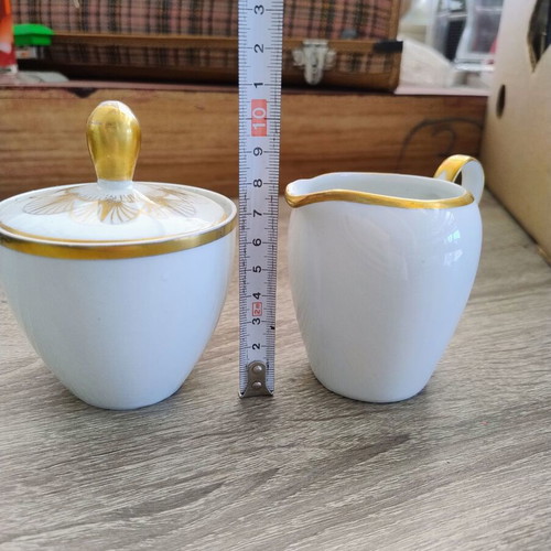 Bavaria porcelain milk jug and sugar bowl set used