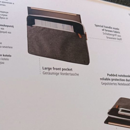 Notebook laptop sleeve new with nice fabric and multiple pockets