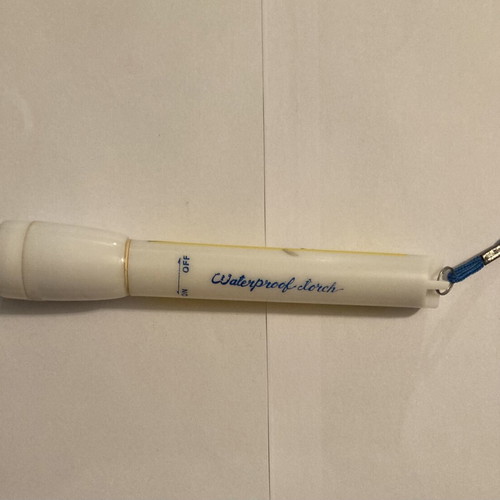 Vintage Nesquik Waterproof Torch flashlight used, non-working collectible
