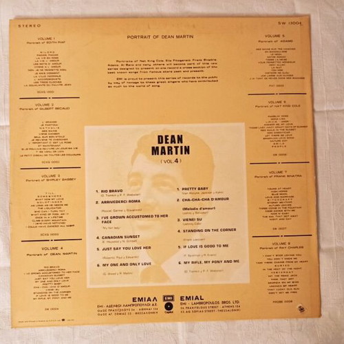 Dean Martin Portrait Of Dean Martin (Vol. 4) vinyl used
