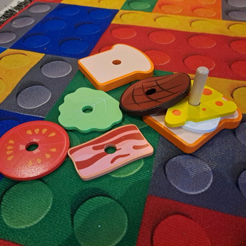 Montessori wooden sandwich stacking toy new educational