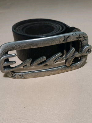 Leather belt used with silver buckle, size 100