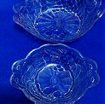  Σετ δύο φρουτιερες / μπολ Soga glass / Riccardo crystal  "Mellow fruits" Japan 80'.