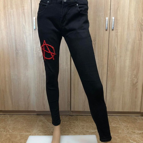 VA TACH pants new skinny fit, size S/M, black and red