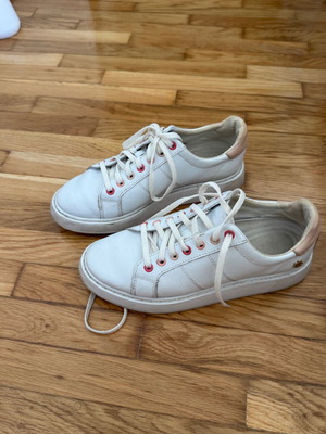 Sneakers Ralph Lauren used, 100% leather, size 37, white and pink