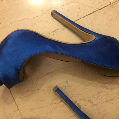 Pip Toe Blue Satin Heels size 37 new, 12 cm