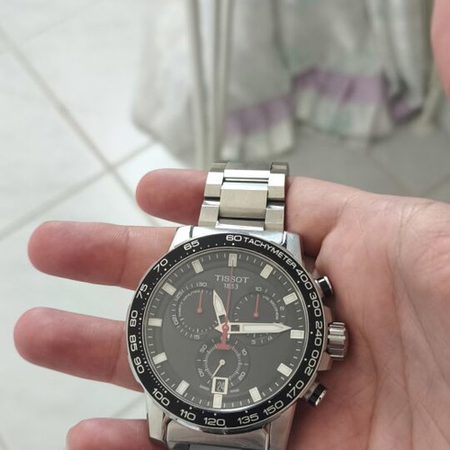 Tissot Supersport Chronograph watch like new, silver, men's