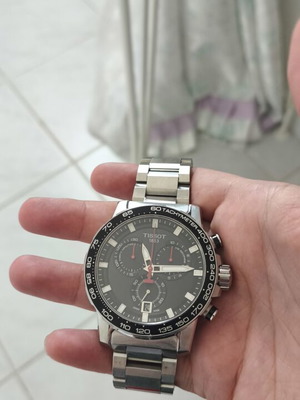 Tissot Supersport Chronograph watch like new, silver, men's