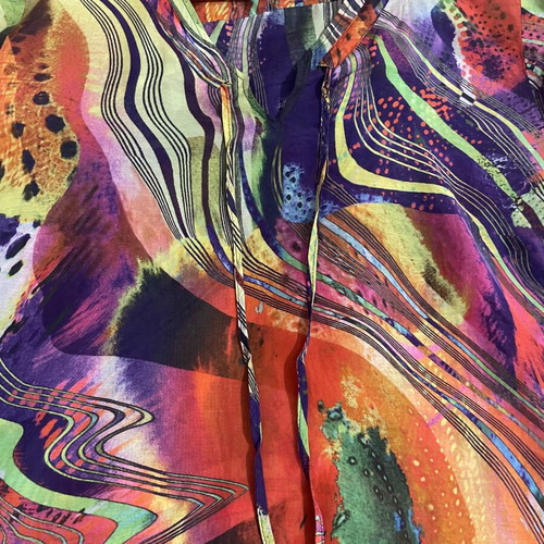 Erfo shirt tunic with psychedelic patterns like new, multicolor, size 44