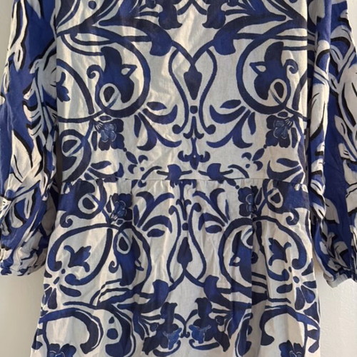 Linen grey blue dress Zara size S used with belt
