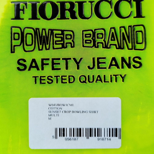 Fiorucci cropped summer shirt new, size M, orange and yellow
