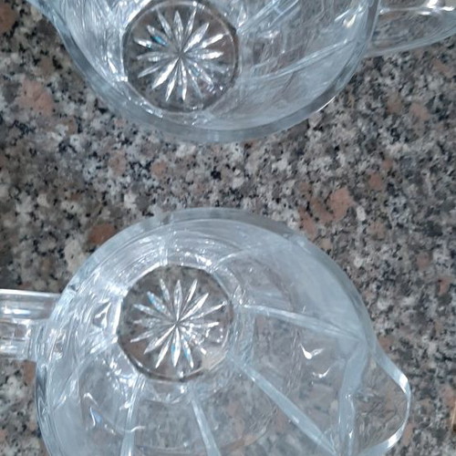 Glass pitchers used, set of 2 for water, wine, beer