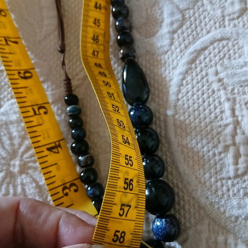Coccaline necklace with black and blue leather new