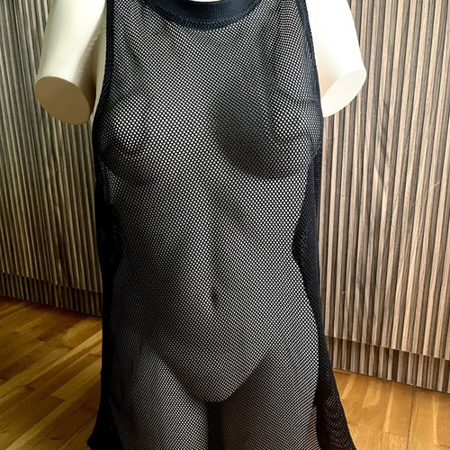 Black mesh blouse size L like new by Calliope