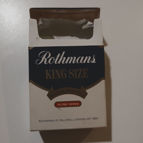 Rothmans King Size cigarette pack used, empty, hard case