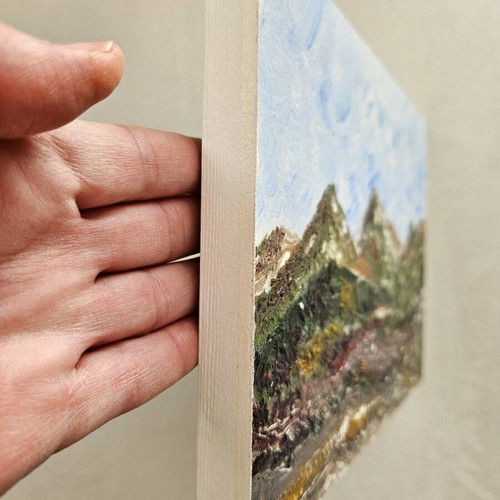 Two small oil paintings like new, abstract landscapes