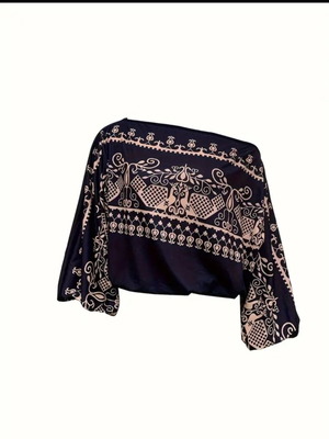 Women's shoulder blouse with sleeves, size M