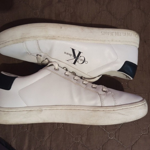 Calvin Klein Jeans leather sneakers size 44, black and white