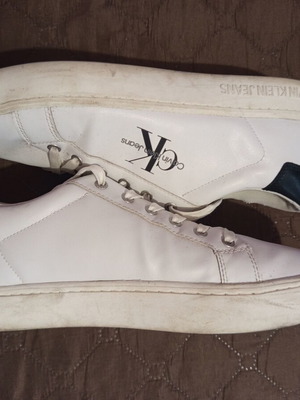 Calvin Klein Jeans leather sneakers size 44, black and white