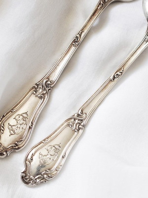 French silver serving set used