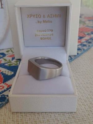 Men's ring new, silver color