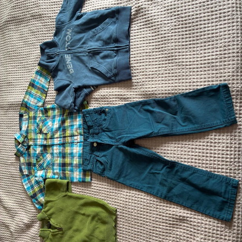 Boys' clothing set 3-4 years used with Benetton cotton cardigan