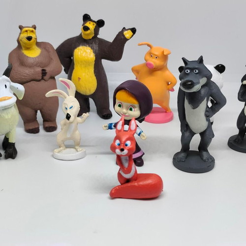 Masha and the Bear collectible figure set like new, 10 pieces