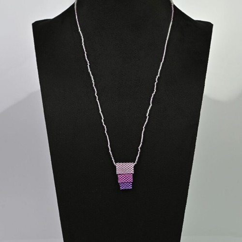 Custom-made necklace in purple and pink colors