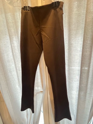Retro 80's high-waisted leggings or fitted trousers used, brown, size 8-10