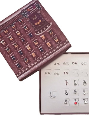 Avon Advent Calendar with silver-plated earrings and pendants new