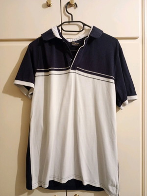 Polo T-shirt men's white and blue size Large like new