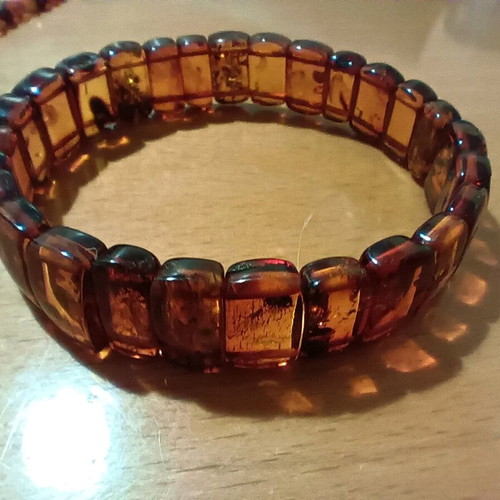 Amber bracelet new in honey, brown, and orange shades
