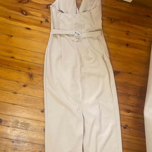Decoro backless midi dress beige new with tags