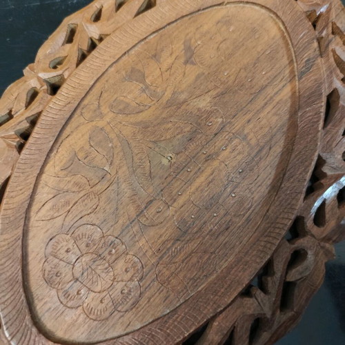 Wood Carved Tray like new 26x18
