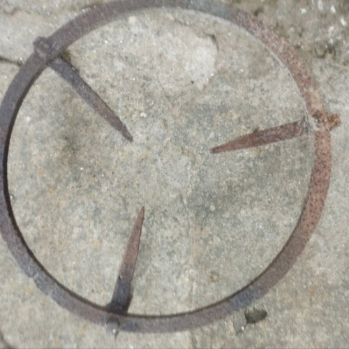 Round base used large, iron, heavy construction
