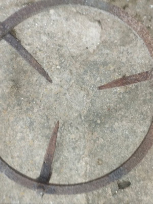 Round base used large, iron, heavy construction