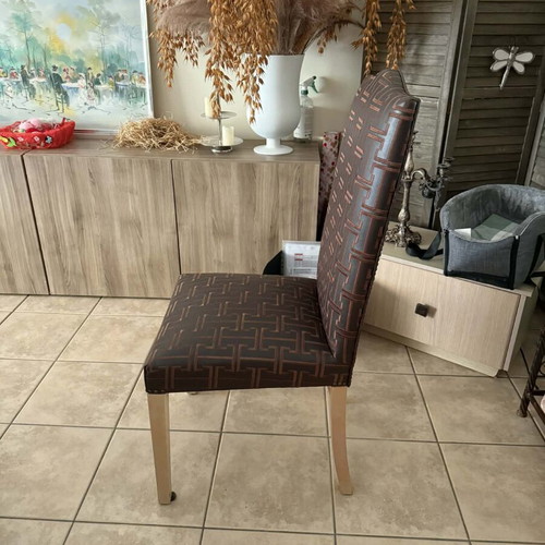 Hermes leather dining chairs like new, set of 8