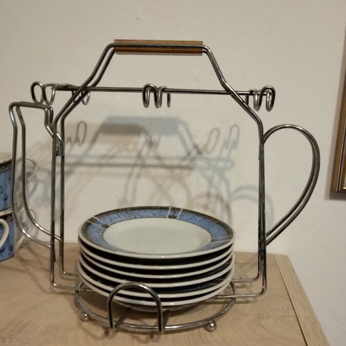 Tea set with metal base new