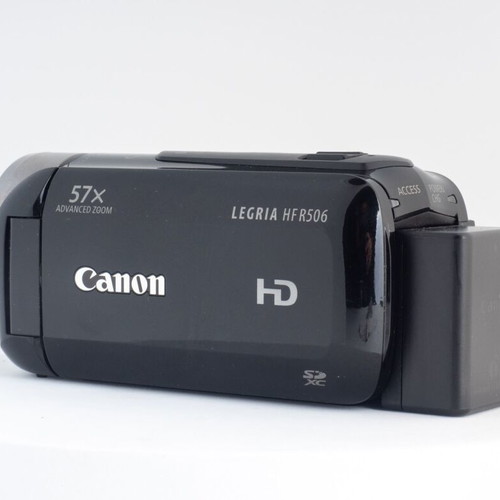 Canon HF R506 Full HD Camcorder used with 57x zoom and touchscreen