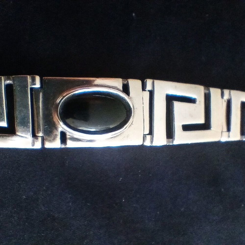 Silver bracelet 925 with tourmaline stone, like new, 28 g