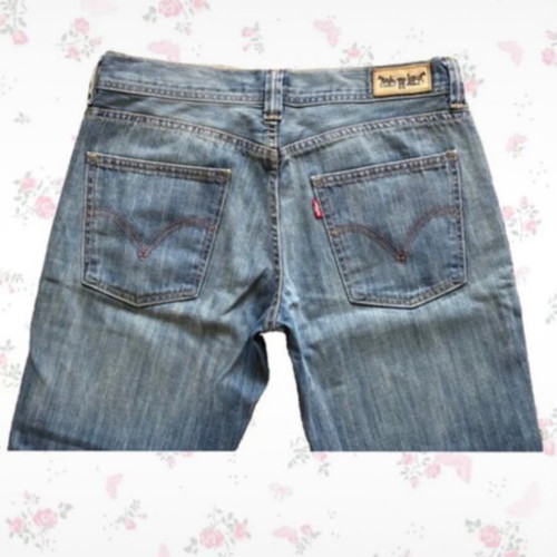 Levi's 90s vintage low rise flared denim jeans, size 38-40, blue