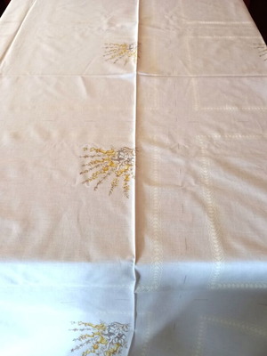Cotton tablecloth white 235x148 cm with 12 napkins new