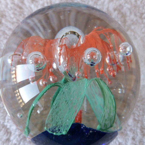 Murano ball new, glass, large 10×10 cm